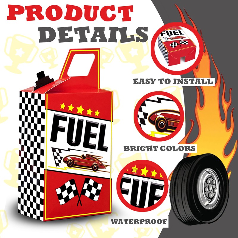 8HREST 36PCS Race Car Fuel Can Treat Boxes Racing Birthday