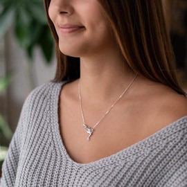 MATERIA by Matthias Wagner Frog Pendant Rhodium-Plated 925 Silver with Necklace, Sterling Silver