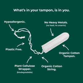 DAME - Toxin-Free Super Tampons (56 Tampons) | 100% Organic Cotton, High Absorbency Medium Flow to Heavy Flow | Non-Applicator | Plastic-Free, Hypoallergenic & Biodegradable Tampons