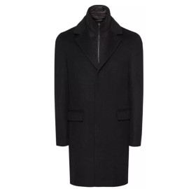 Reiss Mens Coal  Winter Overcoat Black Small  RRP$645