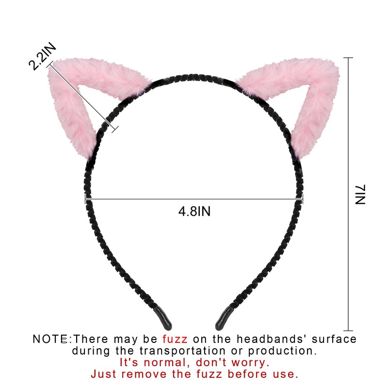 WHAVEL Cat Ears Headband Cute Cat Headband Fluffy Cat Ears