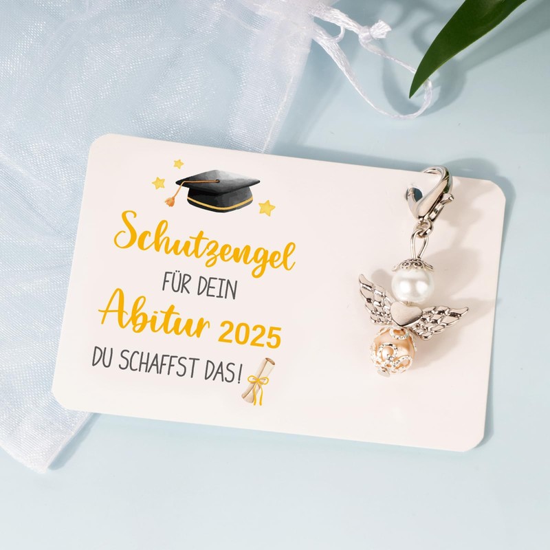 Lucky Charm Exam Key Ring Clover Good Luck Graduation 2025