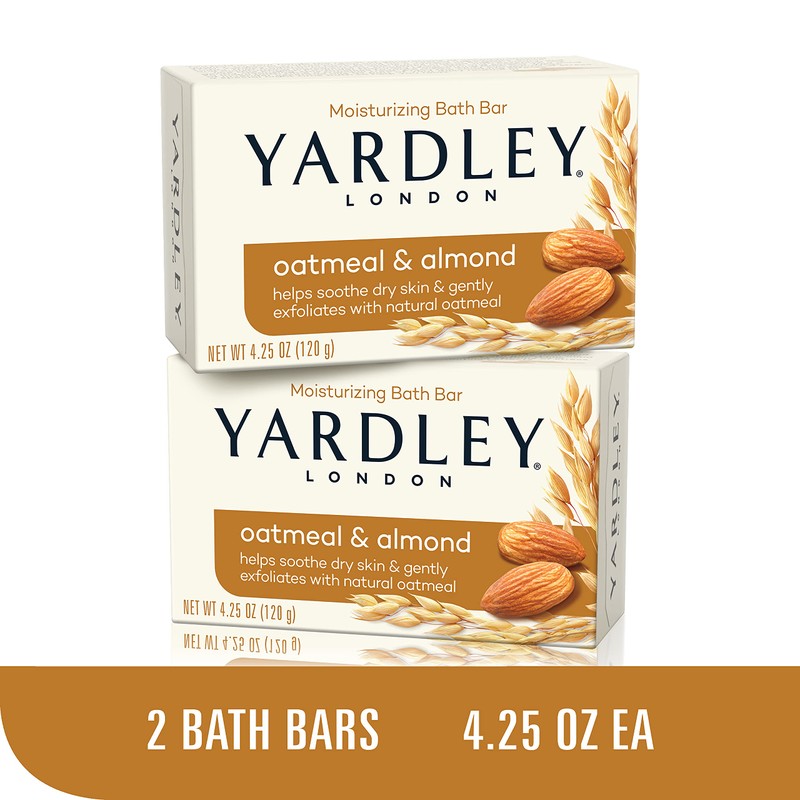 Yardley London Oatmeal and Naturally Moisturizing Bath Bar, Almond (Pack