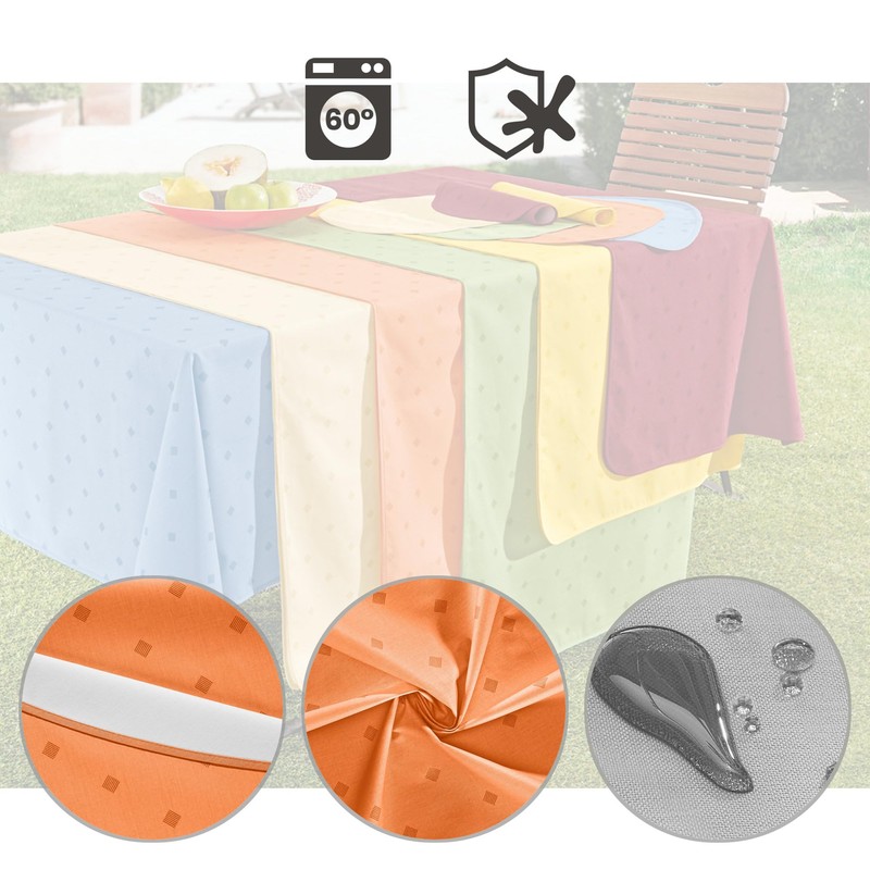 Erwin Müller Tablecloth carrot orange size oval: 160x220 cm