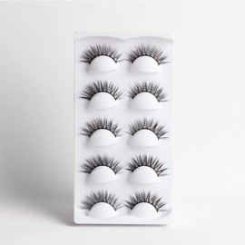 BEAUTY CAT 3D False Eyelashes Classic - Full Long Dramatic and Natural Look/Comfortable Wearing Strip Lashes by Handmade, Soft & Light Weight Fluffy Faux Eyelash(5 Pairs) No. 010-TULIP