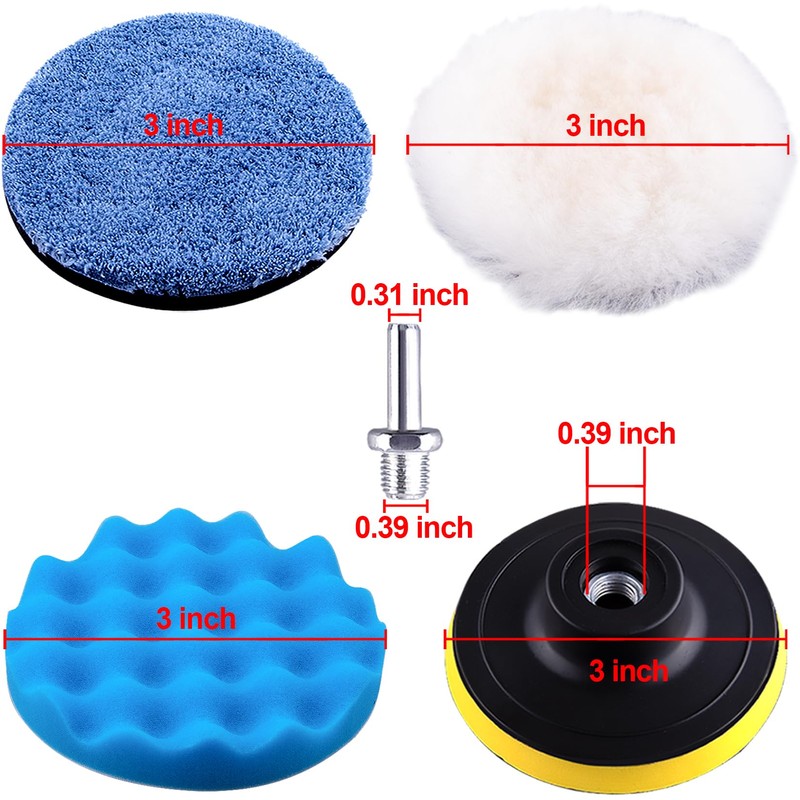 SIQUK 17 Pieces 3 Inch Buffing Pads Foam Polishing Pad