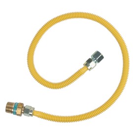BrassCraft CSSD105R-36 P Cssd105R-36P Straight Gas Connector, 3/4 X 1/2 In, Mip X Fip, 36 In L, 1/2 Psi, -20 To 150 Deg F, Brass