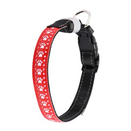 Mipcase 1pc Led Dog Collar Glow Necklace for Night Safety Lightweight Pu Pet Accessory for Dogs and Puppies