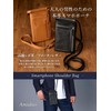 amidiio Men's Smartphone Pouch, Genuine Leather, Shoulder Bag, Coin Purse,
