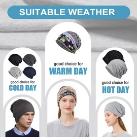 ELLEWIN Slouchy Beanie Hip-Hop Soft Lightweight Running Beanie Adult Hats Cap Thin Beanie Summer Head Hair Covering for Men Women