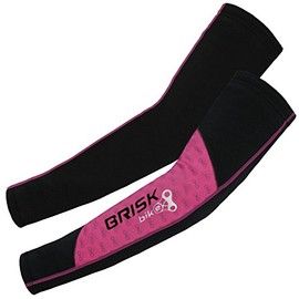 Brisk Bike Compression Cycling Arm Warmer offer Protection in Cooler Conditions (Pink, S/M)