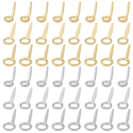 SUPERFINDINGS 48Pcs 3 Sizes Fishing Rod Guide Kit Stainless Steel Fishing Rod Guides Fishing Rod Eye Replacement Platinum Golden Ring Circle Pole Repair Fishing Accessory
