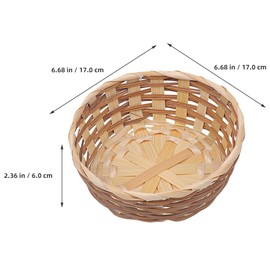 5pcs Bamboo Fruit Basket Wicker Basket Hamper Wicker Storage Basket Storage Baskets Baskets Bread Bamboo Basket Woven Empty Basket Fruit Tray Home Basket Manual