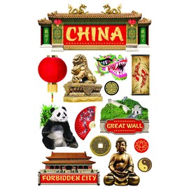 Paper House Productions STDM-0252E 3D Cardstock Stickers, China (3-Pack)