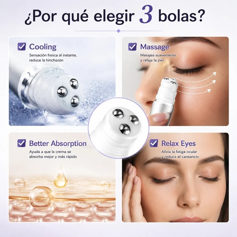 Crema Contorno De Ojos Roll On Antiarrugas Ojeras 20g