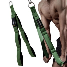 MANUEKLEAR Tricep Rope Cable Attachment Handles, Greater Range of Motion, Tricep Pull Down Rope for Push Downs, Crunches, Facepulls for Professional Gym (Green)