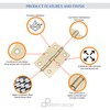 Infinity Decor 3Inch (75mm) Electro Brass Butt Hinges Pair –