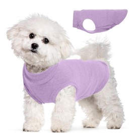Dog Fleece Vest - Purple, S - Warm and Stretchable Sweatshirt | Sleeveless Lightweight Sweater, Pullover Design for Small Dogs, Chihuahua Clothes, Papillon, Pomeranian