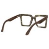 Zeelool Vintage Square Wood Arm Eyeglasses Frame for Men with