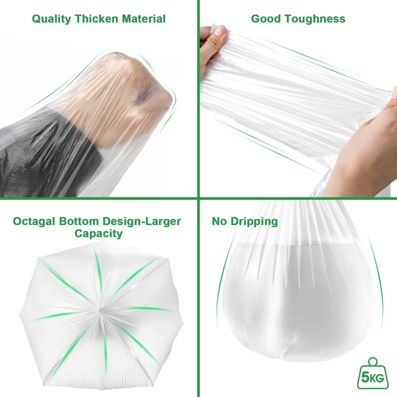 WAIKAS 8 Gallon Trash Bags, 42 Counts, Flag Garbage Bags