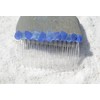 Genuine Cobalt and Cornflower Blue Sea Glass Hair Comb