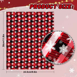 AnyDesign 11 Sheet Christmas Heat Transfer Vinyl Glitter HTV Iron on Vinyl Snowflake Plaid Pattern Adhesive Craft Vinyl for Christmas Holiday DIY Fabric Silhouette Hat Bag Craft Supplies, 9.6 x 11.8"