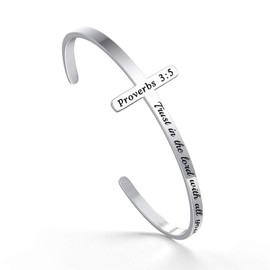 M MOOHAM Christian Gifts for Women, Religious Cross Bracelets Bible Verse Mantra Jewelry, Trust in The Lord with All Your Heart