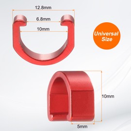 HARFINGTON 10pcs Bicycle Cable Clamps C-Clips Aluminum Alloy Housing Hose Guide U-Clips Brake Derailleur Shifter for MTB Road Bike, Red
