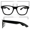 Skeleteen Retro Nerd Costume Glasses - Oversized Black Hipster Eyeglasses