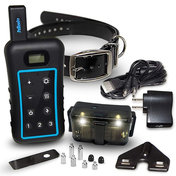Remote dog training collar night light removable shock vibrate anti bark beep – hunting standard ¾ mile – add up to 3 collars if bought – dogs 15lbs+