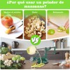 Pelador de Manzana, Máquina Rebanador de Patatas Manual Multifunción Verde