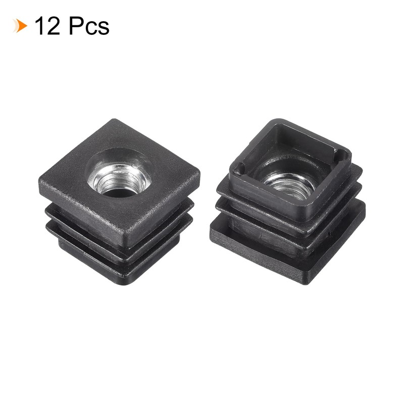 uxcell 12Pcs Inserts for Square Tubes with M8 Thread, for