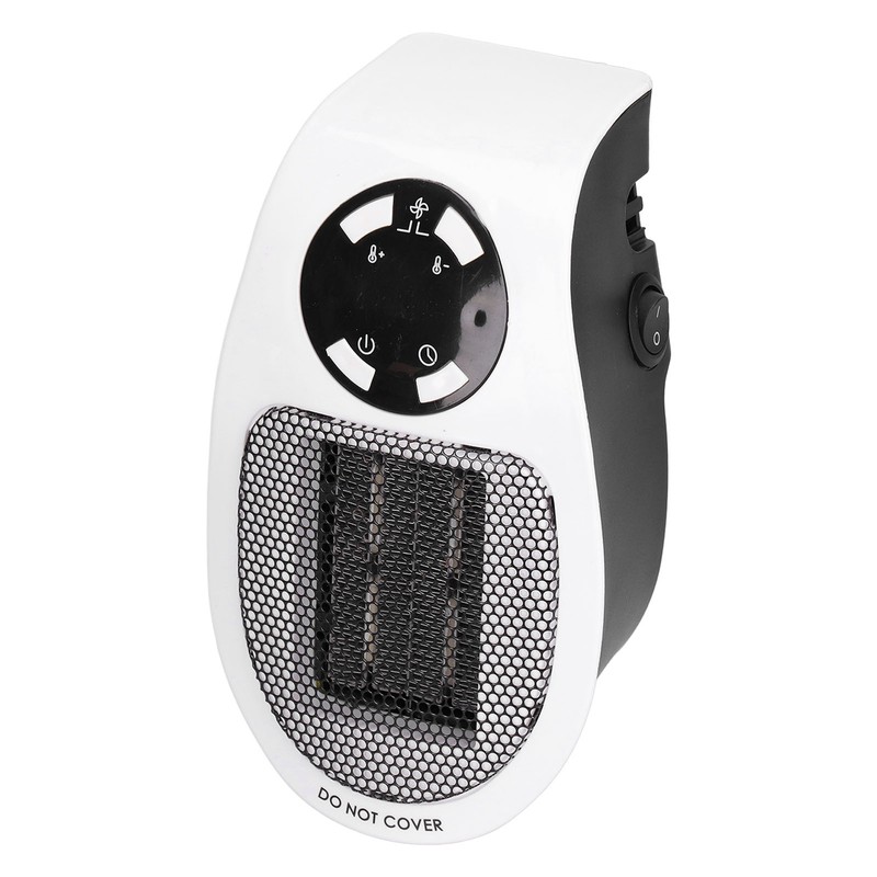 500W Black and White Mini Electric Heater Portable Wall Mounted