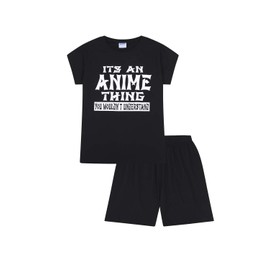 ThePyjamaFactory It's an Anime Thing You Wouldn't Understand Short Cotton Pyjamas (11-12 Years) Black