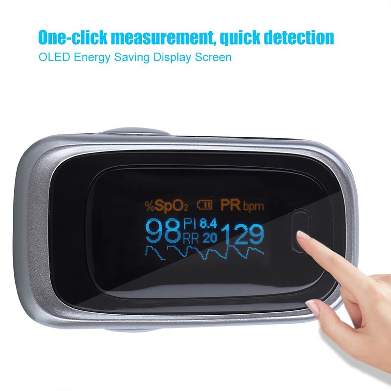 Finger Pulse Oximeter SPO2 PR PI RR Monitoring Blood Oxygen