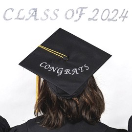 HINZIC 8 Sheets Glitter Letter Stickers for Graduation Cap Self-Adhesive Silver Rhinestone Alphabet Number Decals for Craft Decorations Classroom Decor Business Address Clothing DIY Teacher Student