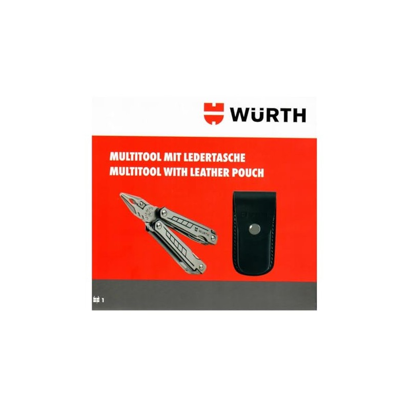 Würth Multitool with Leather Case Multifunctional Tool Set 2 Pieces