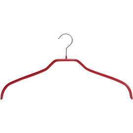 Mawa by Reston Lloyd Silhouette Series Non-Slip Space Saving Clothes Hanger for Shirts and Dresses, Style 41/F, Set of 12, Red