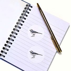 24 x 40mm Round 'Wagtail Bird' Stickers (SK00056406)
