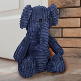 Relaxdays Elephant Doorstop Door Stopper Elephant Fabric with Sand Filling Door Buffer Floor Decorative Door Bag Children H x W x D: 27 x 19 x 21 cm Blue Polyester