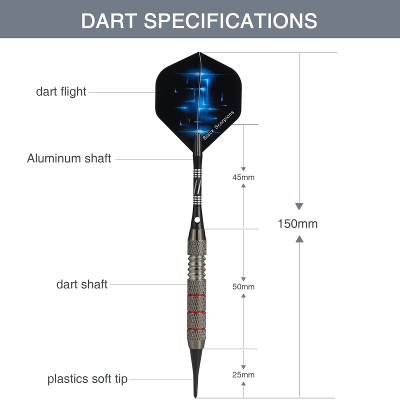Rose Kuli Plastic Arrowhead Dart 12 Pieces 18g Electronic Arrows