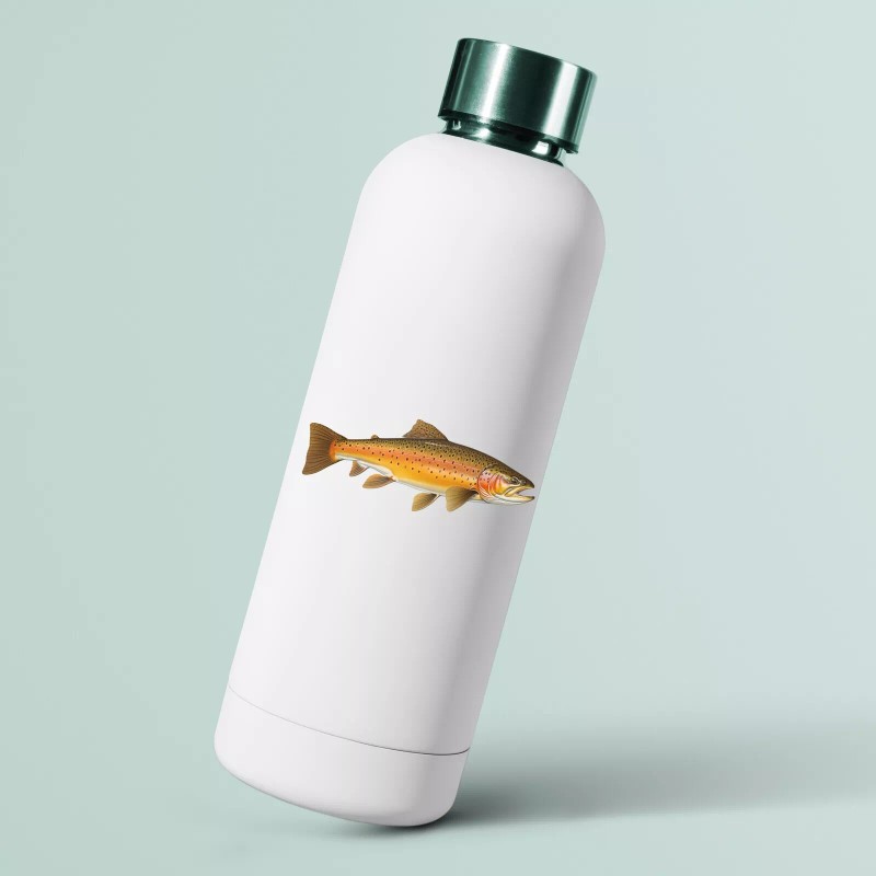 Black Diamond Art Brown Trout Sticker Fish Rainbow Cooler Boat