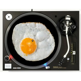 Plastic Waffles Set of 2 Fried Egg #2 Food Theme Slipmat Turntable 12" Scratch Pad Slip Mat x2