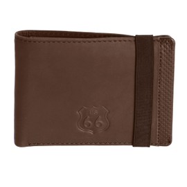 ROUTE 66 Men's Wallet with Wallet, Credit Card Holder for Men, Leather Wallet with RFID Men, Leather Wallet, Daniel, Brown, Estándar