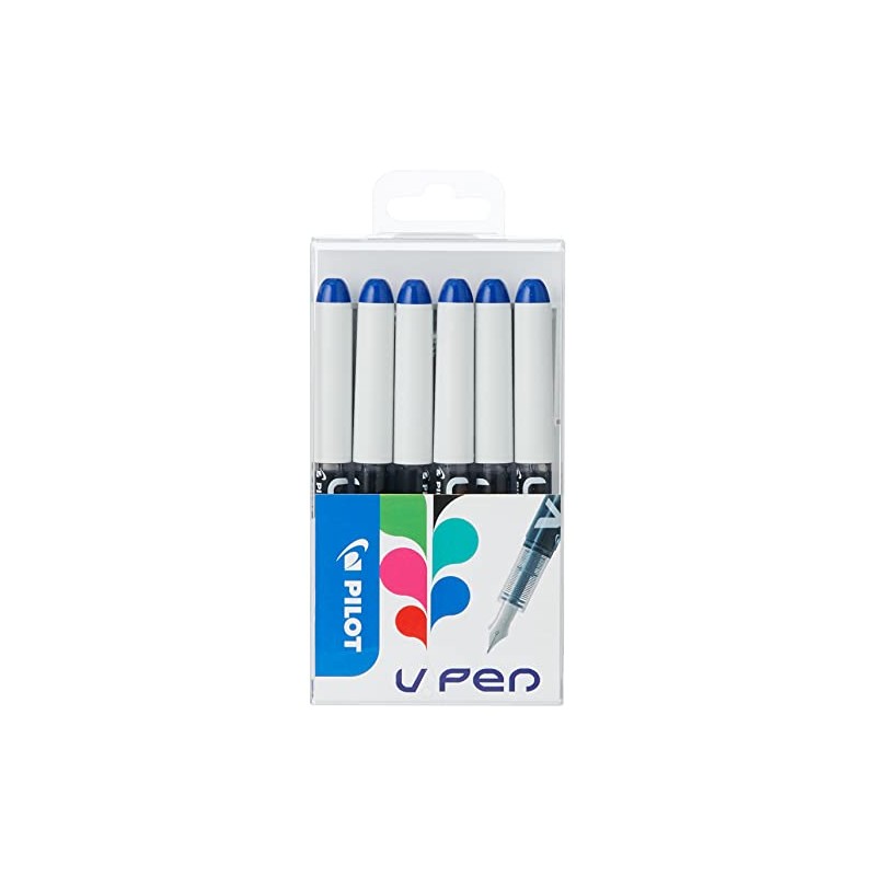 Pilot V Pen Disposable Fountain Pen - Blue, Pack of