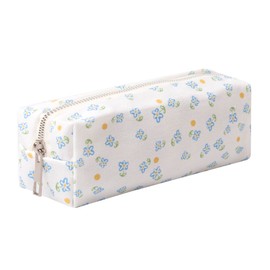 Cute Pencil Case Aesthetic Student Pencil Pouch Coin Pen Pouch Cosmetic Bag Office Stationery Organizer For Kids Teen School (Z-Blue floral)