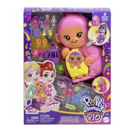 Target Mattel Polly Pocket Momma Monkey & Baby Playset 2 Micro Dolls Toy New With Tag