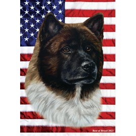 Akita - Best of Breed All-American Patriotic III Garden Flag