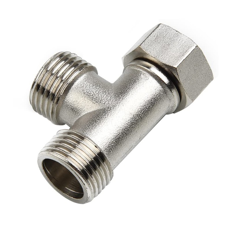 Toilet Diverter Valve Brass T Shape Adapter Connector, G1/2" Hose