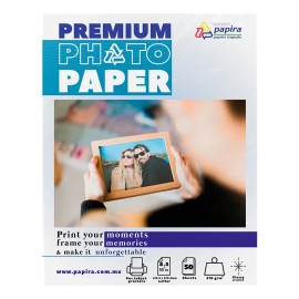 Papel Fotográfico Papira Carta Glossy Alta Calidad 100 Hojas Color Blanco